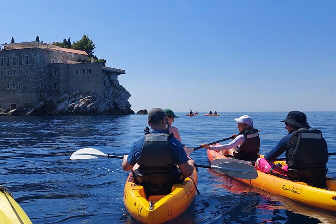 3.5-Hour Kayak Tour from Beсiсi to Sveti Stefan Island - Swimming near Pržno, Queen’s Beach, and King’s Beach