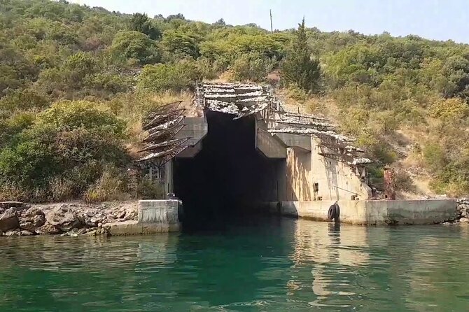 Best Private Blue Cave & Bay of Kotor Speedboat Tour - Mamula Fortress from the entrance to the bay