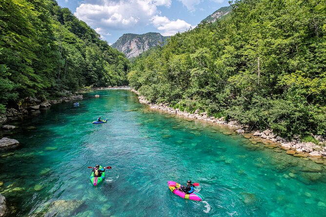 Packrafting Tara River - Calm water, clear views, and grade II to III rapids
