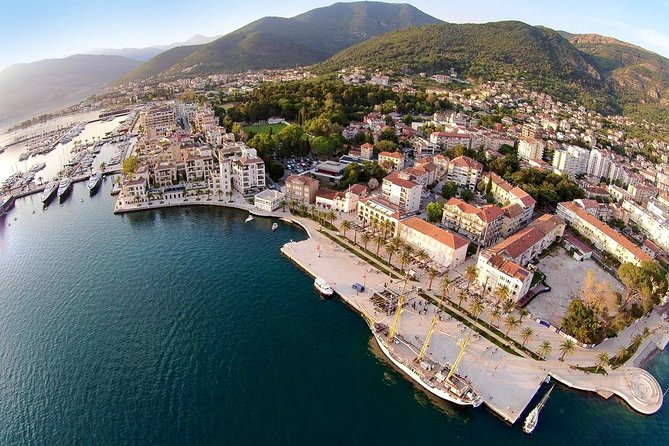 Private transfer from Tivat to Dubrovnik airport - Leaving Tivat and passing Porto Montenegro