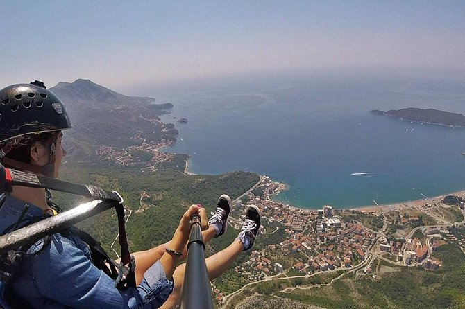Tandem paragliding in Budva /All-inclusive - The Flight Over Becici Beach and the Coast